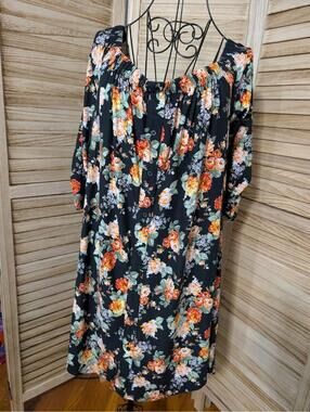 No Comment Womens Floral Print Dress Off Shoulder Dress Size X-Large